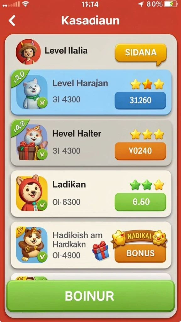 Screenshot aplikasi 88ID menampilkan mode permainan seru yang dapat dipilih.