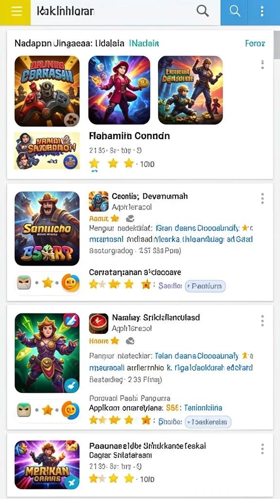 Tampilan antarmuka game yang menarik dan mudah digunakan.