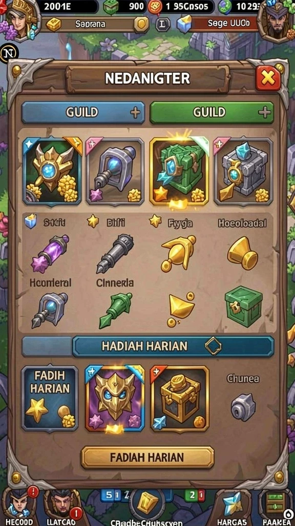 Screenshot menampilkan variasi mode permainan yang ada.